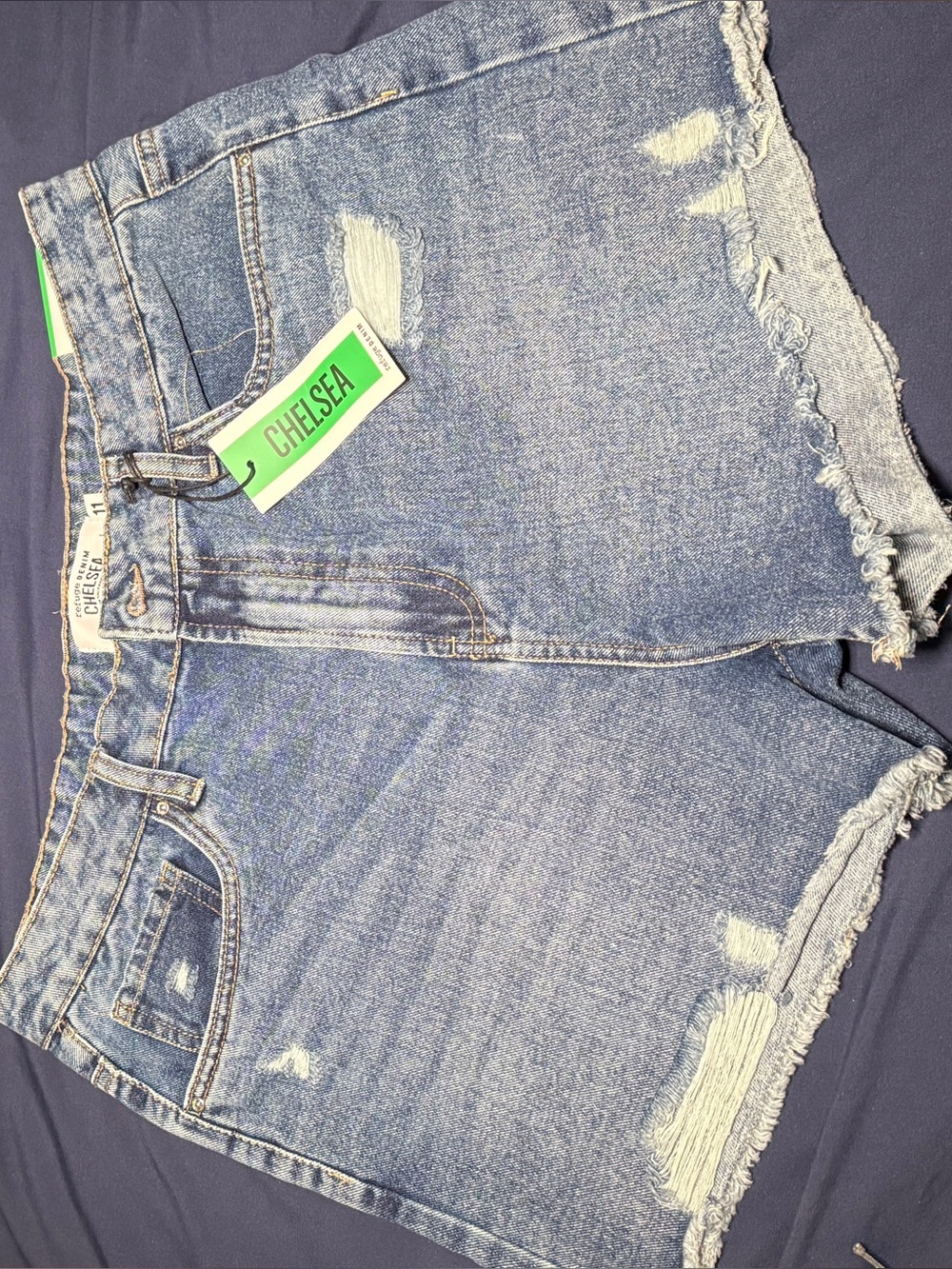 High-Rise Women's Denim Shorts in Light Blue
